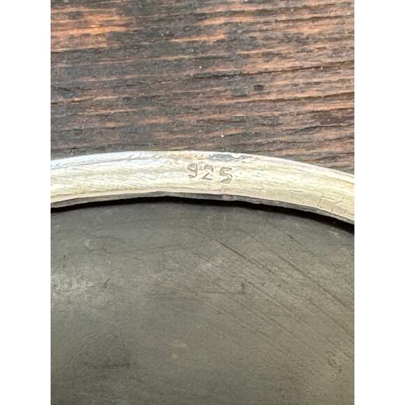 Pyritized Ammonite Geode Cuff Hand Hammered 925 Sterling Silver 6" + 1" Gap - Picture 3 of 6